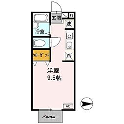 パセオ西芦屋 ワンルームの間取図画像