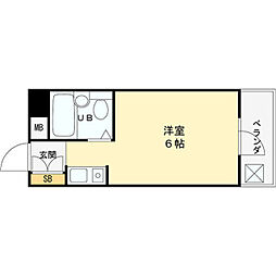 グルパ十三 ワンルームの間取図画像
