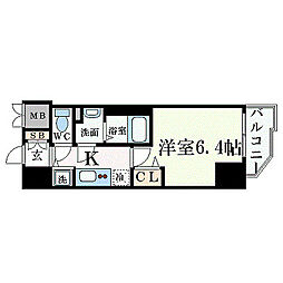 プレサンスみなと元町駅前 1Kの間取図画像