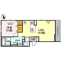 ベル・フィオーレ 1LDKの間取図画像