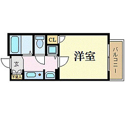 プレサンス神戸裁判所前 1Kの間取図画像