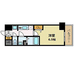 プレサンス神戸キュリオ 1Kの間取図画像