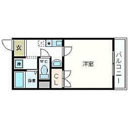 MY尼崎 1Kの間取図画像