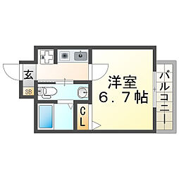 SWISS立花 1Kの間取図画像