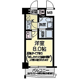 セレニテ甲子園 1Kの間取図画像