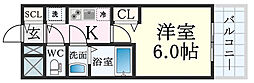 プレサンス新神戸駅前 1Kの間取図画像