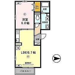 リレント西宮北口 1LDKの間取図画像