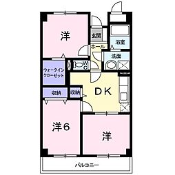 エーヴィヒ畠中1 3DKの間取図画像