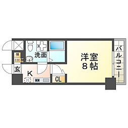 セレニテ甲子園 1Kの間取図画像