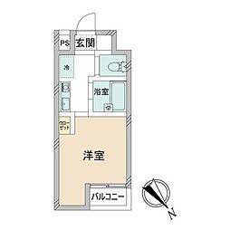 スカイコート文京小石川2 1Kの間取図画像