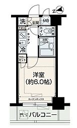 パレステュディオ神楽坂 1Kの間取図画像