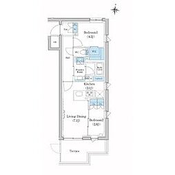 スタイリオ池上SOUTH 2LDKの間取図画像