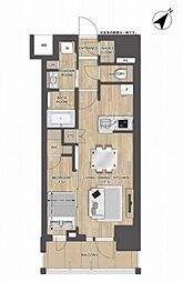 プレディアコート大森山王 1LDKの間取図画像