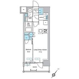 プレディアコート大森山王 1LDKの間取図画像