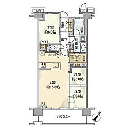 プラウド京急蒲田 3LDKの間取図画像