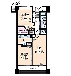 グランデュール千鳥 2LDKの間取図画像
