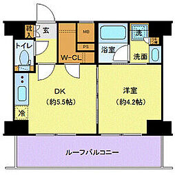 ジェノヴィア本羽田スカイガーデン 1DKの間取図画像