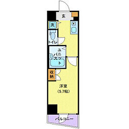 アイフェリーク大森 1Kの間取図画像