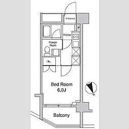 プラウドフラット蒲田2 1Kの間取図画像