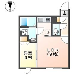 名古屋市営東山線 本陣駅 徒歩8分の賃貸マンション 3階1LDKの間取り