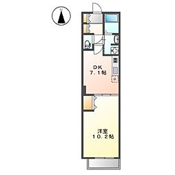 名古屋市営名城線 名古屋城駅 徒歩13分の賃貸マンション 14階1DKの間取り