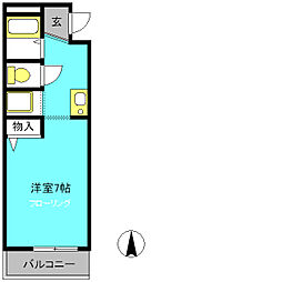 ノヴァ赤羽 1Kの間取図画像