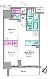 アーバネックス日本橋茅場町 2LDKの間取図画像