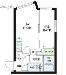 レピュア小石川レジデンス 1LDKの間取図画像