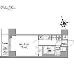 コンフォリア・リヴ八丁堀 1Kの間取図画像