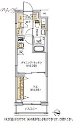 リビオメゾン湯島 1DKの間取図画像