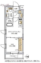 リビオメゾン湯島 1DKの間取図画像