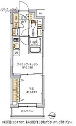 リビオメゾン湯島 1DKの間取図画像