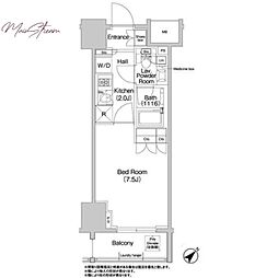 コンフォリア浅草橋 1Kの間取図画像