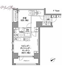 パークハビオ八丁堀 1LDKの間取図画像