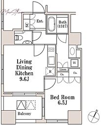 LaSante一番町 1LDKの間取図画像