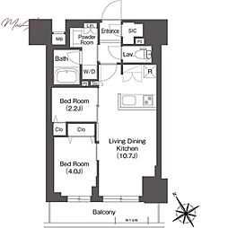 BluRock後楽園 2LDKの間取図画像
