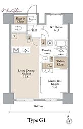 JMF-Residence浅草橋三丁目 2LDKの間取図画像