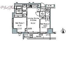 パークアクシス仲御徒町 2LDKの間取図画像