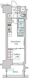 Brilliaist上野稲荷町 1DKの間取図画像