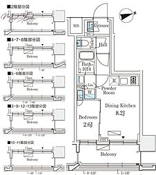 リビオメゾン御茶ノ水EAST 1LDKの間取図画像