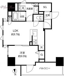 プレール・ドゥーク浅草橋 1LDKの間取図画像
