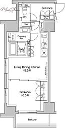 ザ・パークハビオ入谷 1LDKの間取図画像