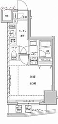 ジェノヴィア東大前グリーンヴェール 1Kの間取図画像