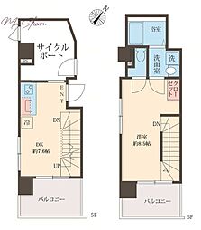 スフィア日本橋富沢町 1DKの間取図画像