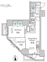 ライオンズフォーシア神田須田町 2LDKの間取図画像