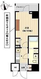 オーキッドレジデンス上野 1Kの間取図画像