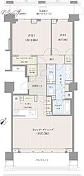 ザ・パークハウスグラン千鳥ヶ淵 2LDKの間取図画像