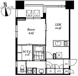 レジディア日本橋馬喰町3 1LDKの間取図画像
