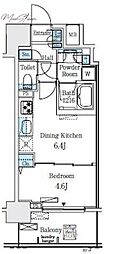 RESIDIA大手町北 1DKの間取図画像