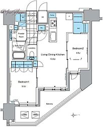ルフォンプログレ田原町 2LDKの間取図画像
